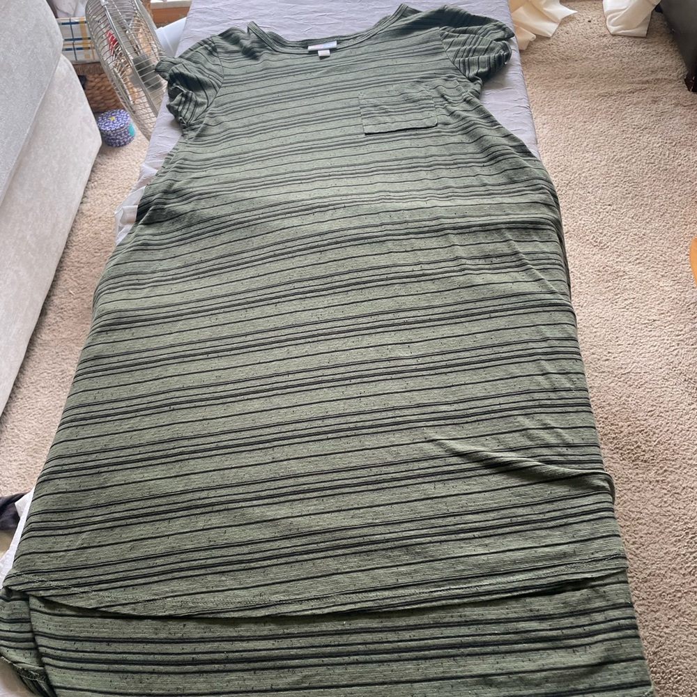 LuLaRoe Green and Black High Low Dress